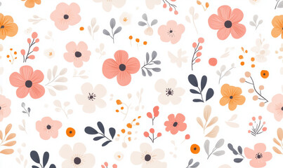 Cute flower seamless pattern background