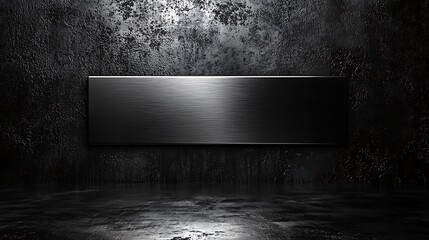 Brushed Metal Rectangular Plate on Dark Background
