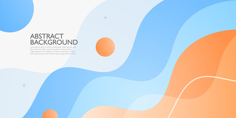 Abstract bright and colorful orange and blue wave pattern on white background. Simple and trendy banner business background. Eps10 vector