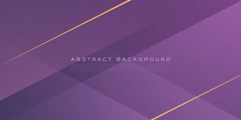 Abstract colorful purple background with cross shadow and gold lines pattern. Simple banner design. Eps10 vector