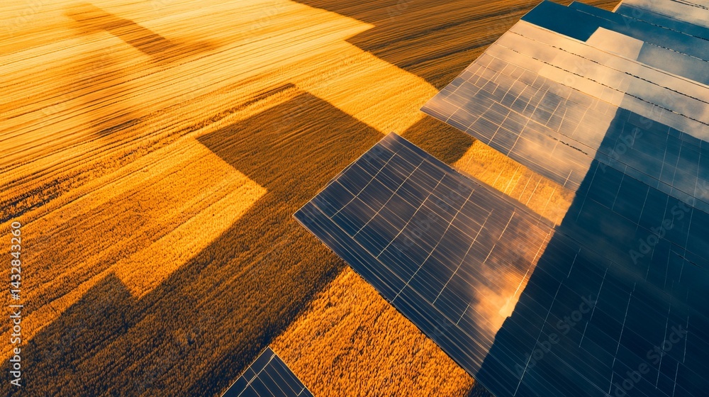 Poster aerial view of agricultural fields showing different colors and textures.