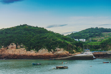 The reefs, beaches, and beautiful scenery along the coast of Zhejiang Province, China	