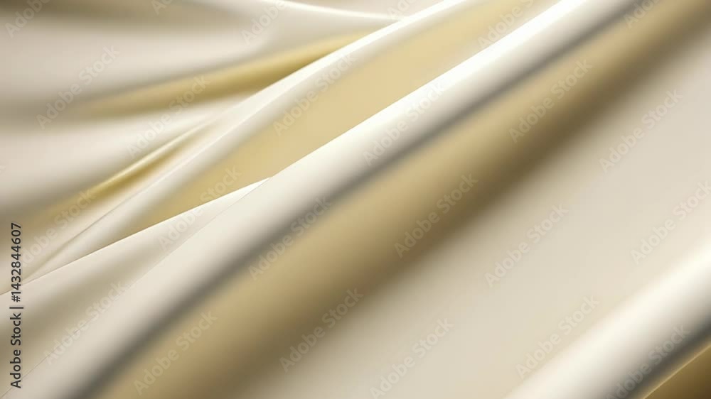 Poster elegant cream fabric flowing gracefully in soft, undulating waves creating a calming visual experien