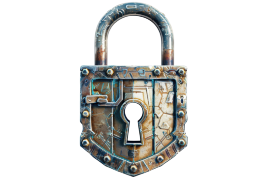 Secure Digital Network Padlock Icon
