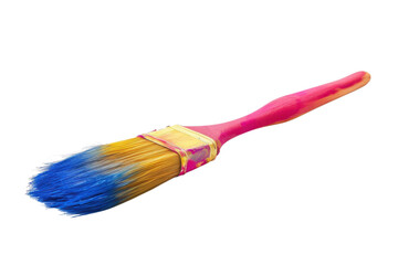 Colorful Paintbrush Bristles Close Up
