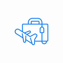 airplane bag icon sign vector