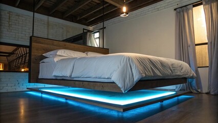 Luxury hotel bedroom interior features a comfortable bed, elegant furniture, and modern design elements like a lamp and window, creating a relaxing indoor space