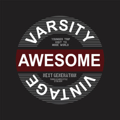 varsity awesome design typography vector illustration