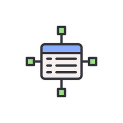 Computer science colored icons, minimalist vector illustration ,simple transparent graphic element .Isolated on white background