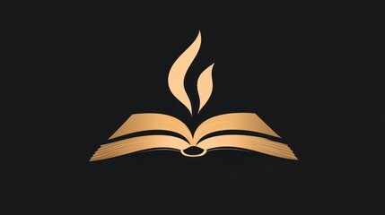 Golden Book of Knowledge and Spiritual Awakening on Dark Backdrop