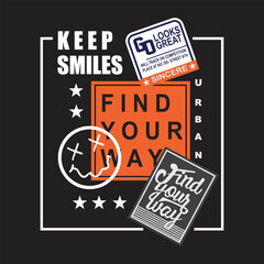 keep smile design typography vector illustration