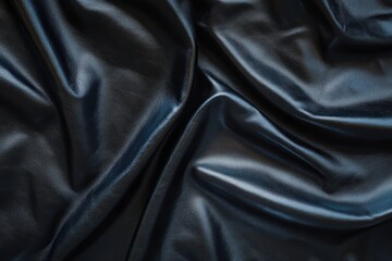 Fototapeta premium Close-up view of rich, dark fabric drapes in elegant folds.