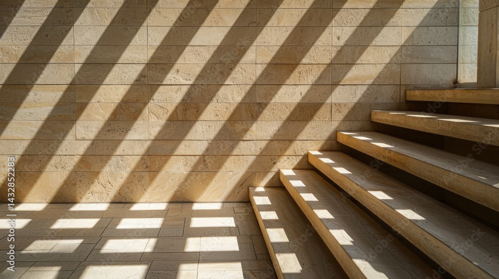 Poster diagonal light and shadows on abstract architecture