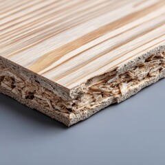 Fototapeta premium A section of milled wood shows clear signs of forceful removal from a larger piece - furniture equipment raw sawdust