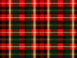 A festive red and green Christmas tartan plaid