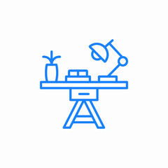 study desk icon sign vector