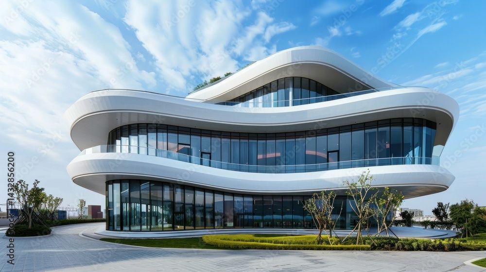 Poster sleek abstract architecture with modern lines