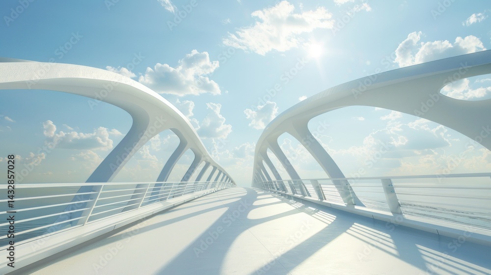 Poster modern abstract bridge with sweeping curves