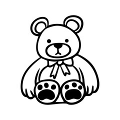 teddy bear doll hand drawn