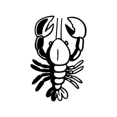 lobster line art element