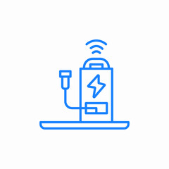 wireless charging station icon sign vector