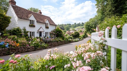 Charming White Cottage in a Picturesque English Village