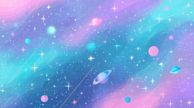 Pastel galaxy patterned background illustration 