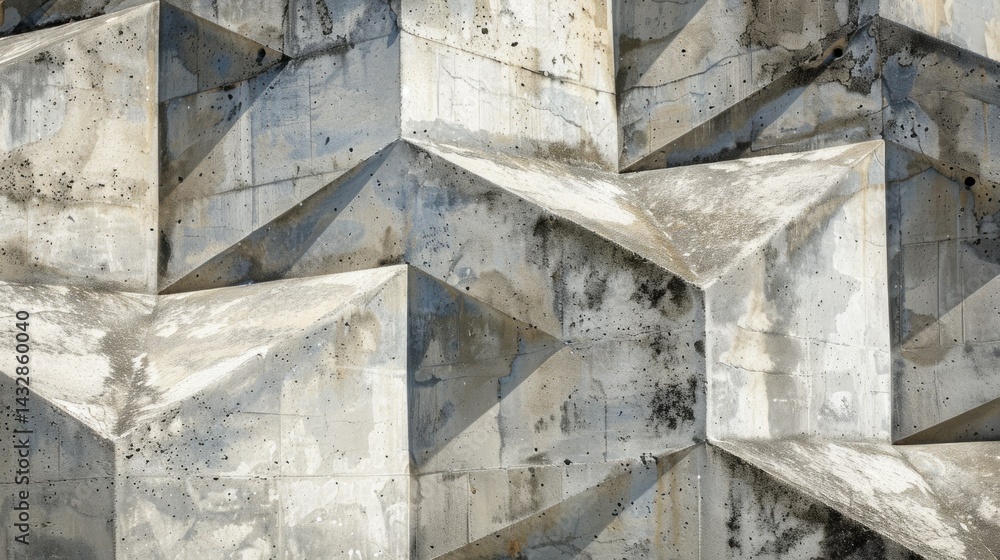 Poster detailed photo of angular architecture in concrete