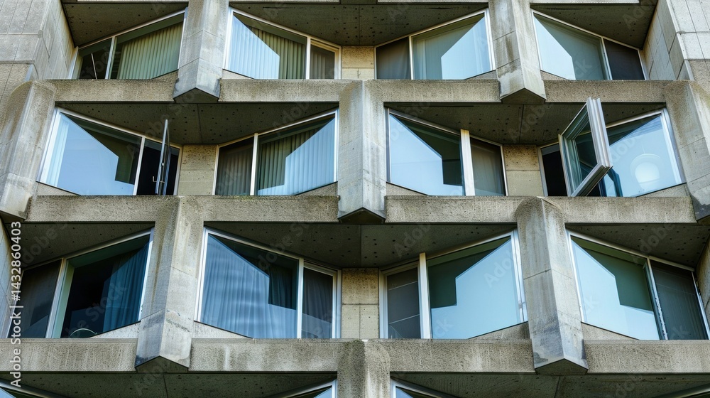 Poster detailed photo of angular architecture in concrete