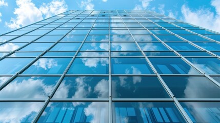 Sleek and modern abstract structure under blue sky