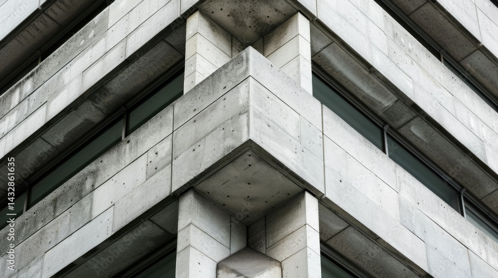 Poster detailed photo of angular architecture in concrete