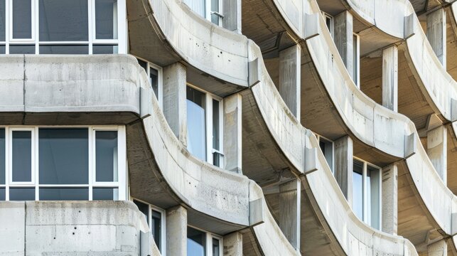 Detailed photo of angular architecture in concrete