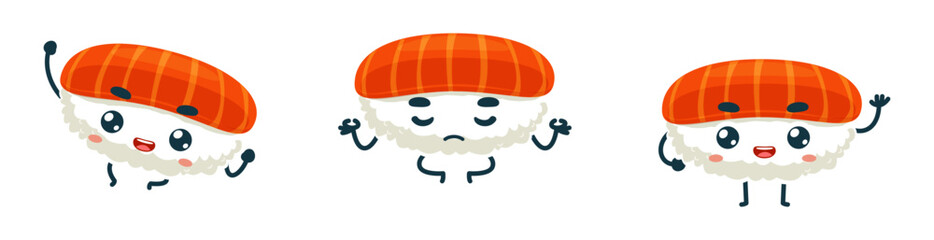 Set Sushi Icons Cute