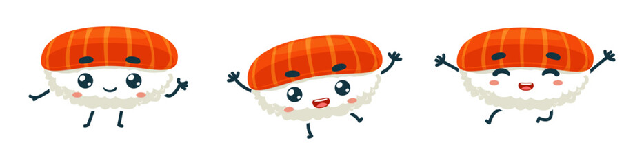 Set Sushi Icons Cute