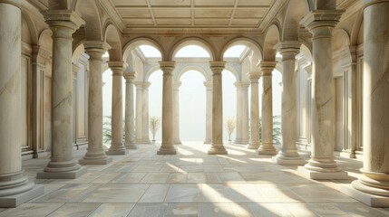 Fototapeta premium Classical architectural building with columns and archways