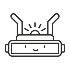 Augmented Reality icon, Metaverse symbol outline icon, editable vector illustration and transparent graphic element. Isolated on white background