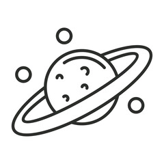 Planet icon, Metaverse symbol outline icon, editable vector illustration and transparent graphic element. Isolated on white background