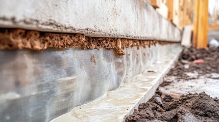 Geotextile layers sandwiched between soil and aggregate in retaining wall base