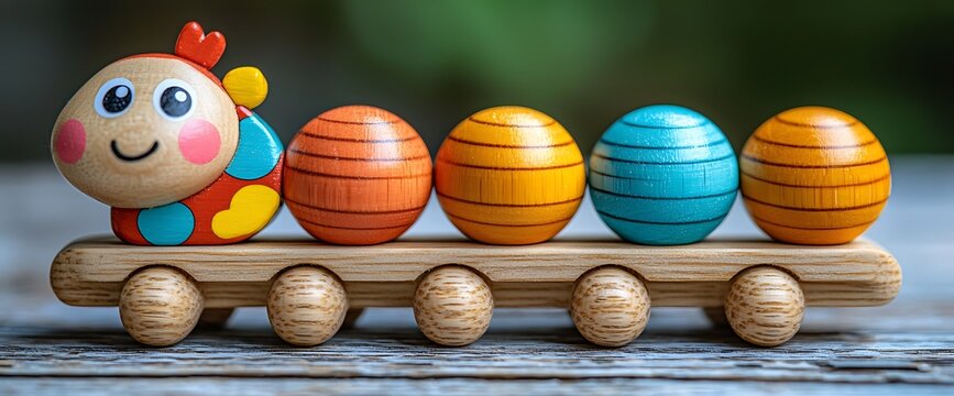 Colorful Wooden Caterpillar Toy