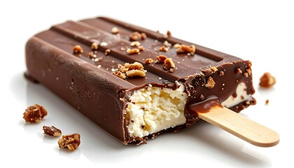 Delicious Chocolate Covered Ice Cream Bar with Nuts a perfect summer treat