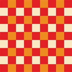 Checkered pattern features a seamless red and white square design