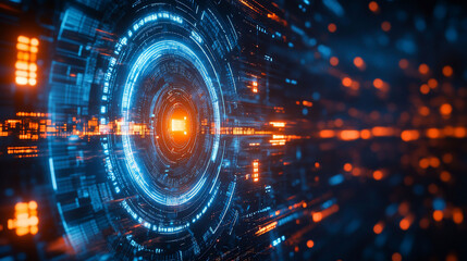 Fototapeta premium Futuristic Technology Abstract Data Network