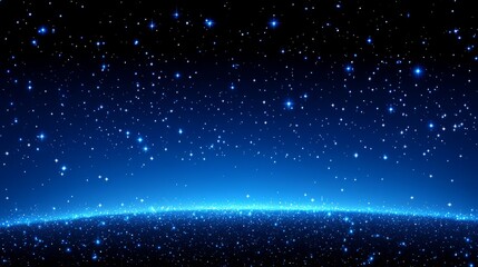 Obraz premium Cosmic Symphony: A mesmerizing panorama of the night sky, ablaze with countless twinkling stars, evokes a sense of awe and wonder at the vastness of the cosmos.