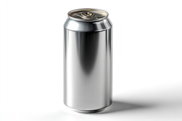 Aluminum Can on White Background
