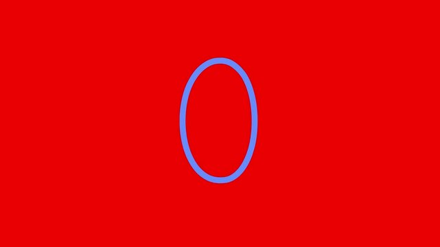 O letter big color writing cartoon animation redbox isolated. Compatibile part of alphabet. Handwriting educational style for children. Good for education movies, presentation, learning alphabet.
