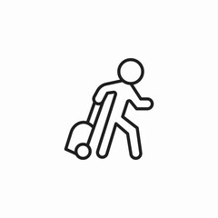 person luggage hurry icon sign vector