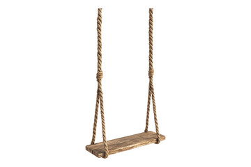 Rustic wooden rope swing