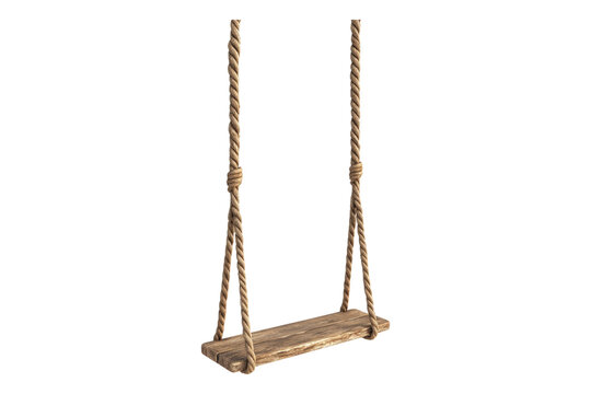 Rustic wooden rope swing