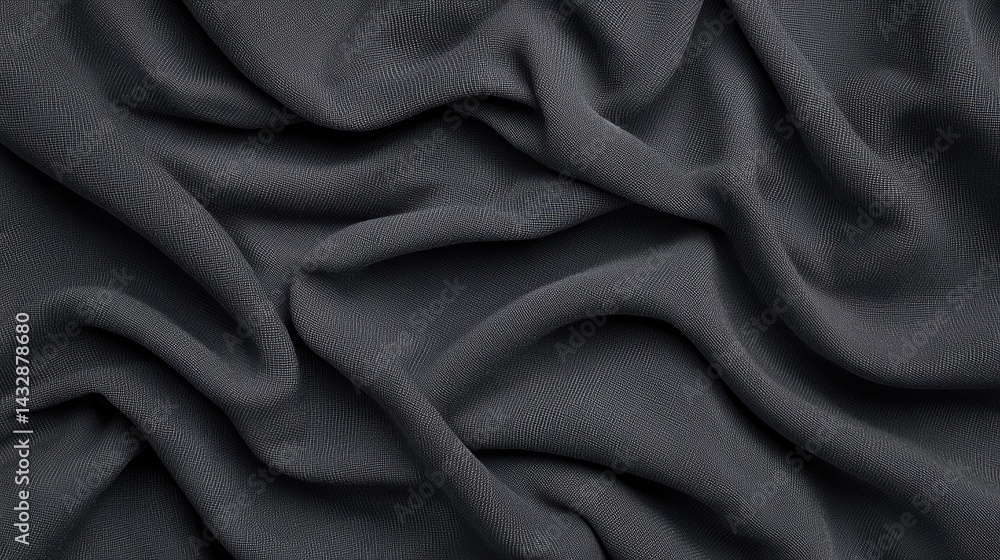 Poster a close-up image of a dark gray fabric with a subtle texture.