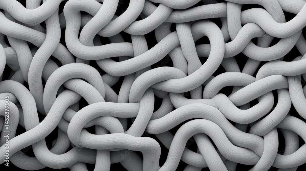 Poster a complex network of interconnected lines and curves, creating a sense of depth and complexity.